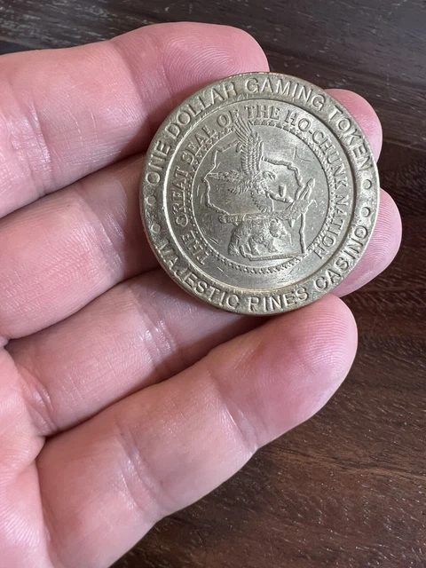 Casino $1 Gaming Token Majestic Pines M P C Great Seal Of The Ho-Chunk Nation