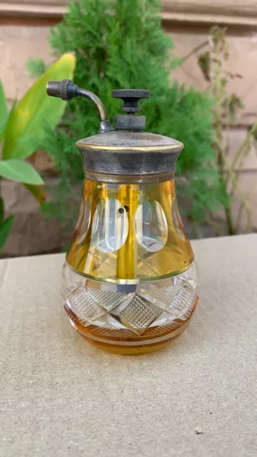 Vintage Handmade Enots Cut Crystal Perfume Atomizer Perfume Bottle England Made