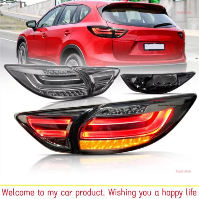 For 2012-18 Mazda CX5 CX-5 Smoke Black LED Rear Lamps Taillights Dynamic Signal