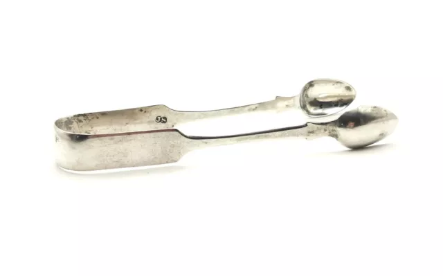 Antique Victorian sterling silver sugar tongs, large