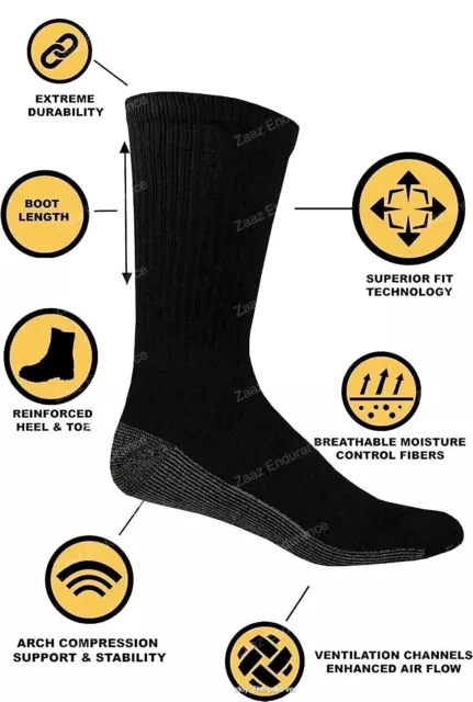 Zaaz Endurance Men's Socks 5-20 Pairs Of Premium Quality, Moisture-Wicking