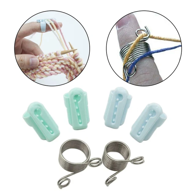 6 Stück Garnführungs Fingerhalter aus Edelstahl zum Häkeln und Stricken