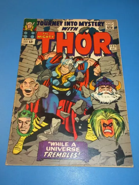 Journey Into Mystery #123 Silver age Thor Kirby F- Factory Error No Top Staple