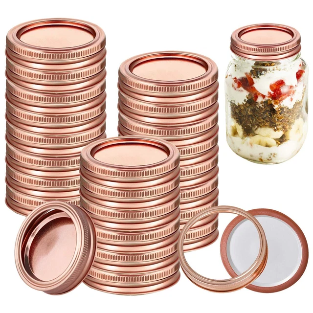 Mason Canning Lids and Rings,Aulufft 24 Sets Mason Jar Split-type Lids and Ba...
