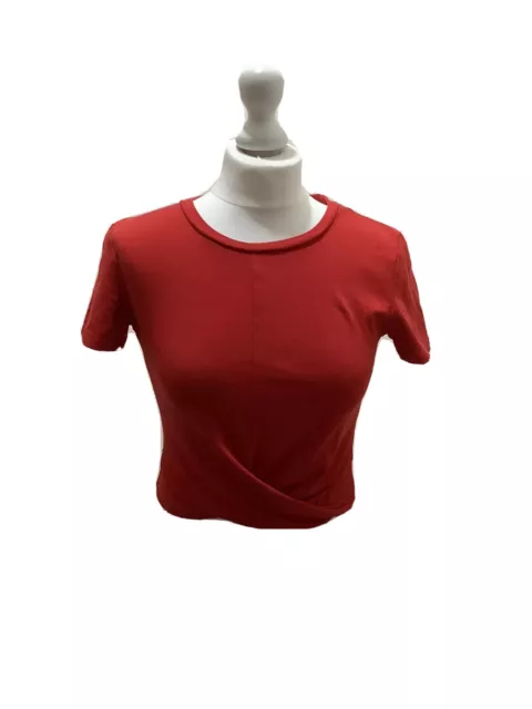 Red short sleeved girls top small age 14-16 dressy tuck at base Only Fashion