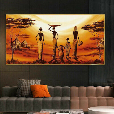 Abstract African Woman Painting on Canvas Wall Art Posters Prints Wall Picture