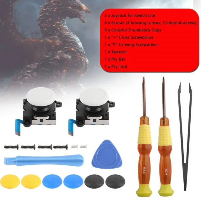 19in1 Kit de réparation 3D Analog Sensor Stick+Tool pour Switch Lite Joystick E3 2