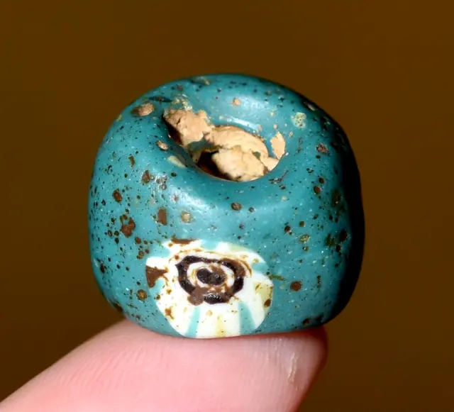 Ancient Aqua Greenish Blue Islamic Glass Bead Cane Inserts Mali, African Trade