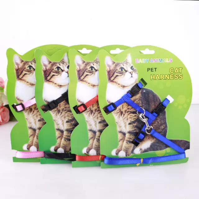 Haustier-Katzengeschirr Und Leine Verstellbares Nylon-Leinenhalsband Haustier 3