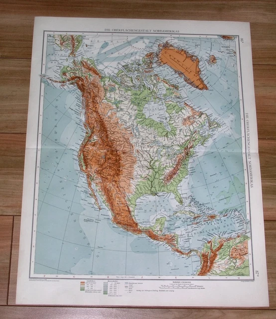 1937 ORIGINAL PHYSICAL Map Of North - 1937 Original Physical Map Of North America United.webp