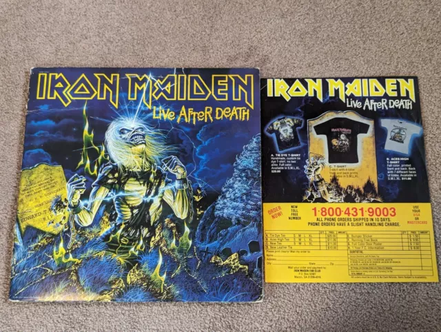 IRON MAIDEN Live After Death 1985 vinilo original 2lp sabb-12441 con formulario de pedido