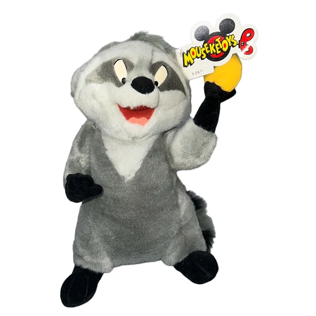Meeko Plush Walt Disney World Pocahontas Raccoon 14" Stuffed Doll Vintage Tags