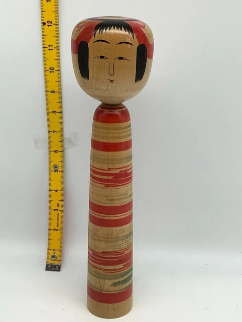Poupée Artisanale Japonaise Kokeshi Ancienne (années 60), Bois Peint à La Main, Yamagata