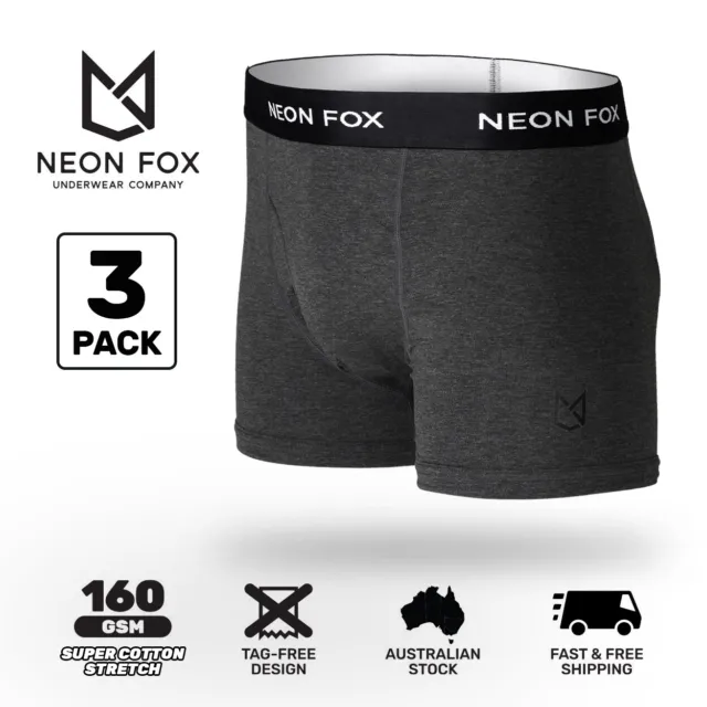 Mens Boxer Brief - Premium Underwear -  Super Cotton Stretch  - Trunks - 3 Pack