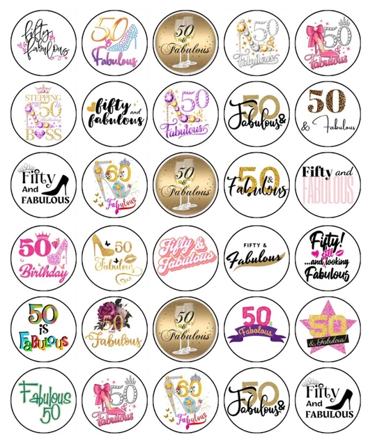 fabulous-50th-birthday-cake-topper-edible-birthday-cupcake