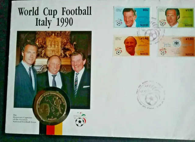 Niue - Large Format Numis Letter World Cup Football Italy 1990,