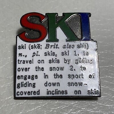 Vintage Ski definition Travel Souvenir Lapel Hat Pin