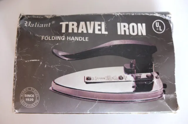 Vintage Lightweight Valiant Travel Iron Folding Handle 120 Volt  - note US Plug