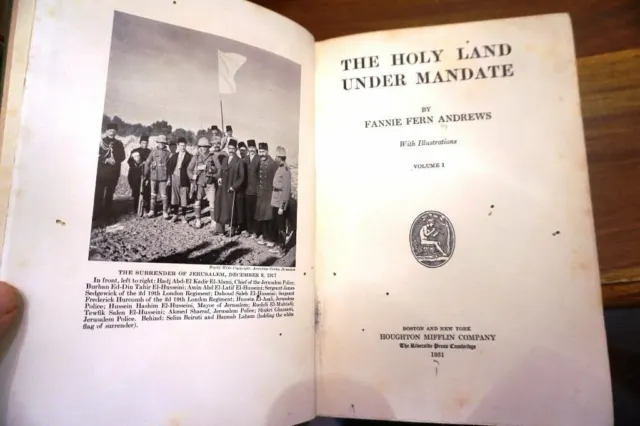 1931 Holy Land Under Mandate English Part 1 Andrews Fern Illu on Arabs Claims
