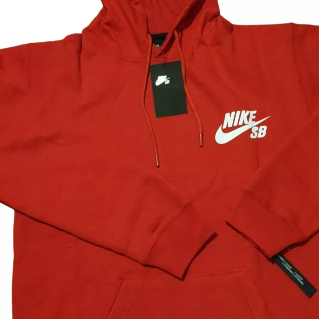 Nike SB hoodie draw string pullover sweatshirt RED RRP55 | SIZE Large