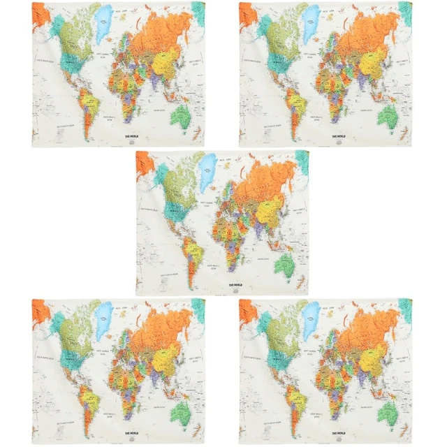 5x Widely- Creative World Map Wall Decor world map aesthetic tapestry for Home D