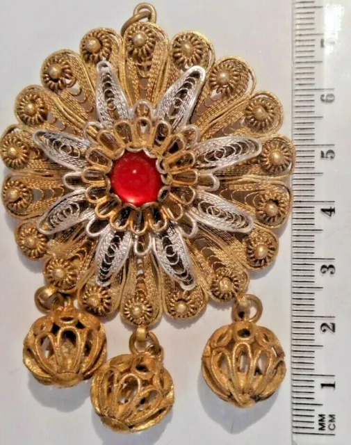Medalla De Plata Grecia, Griega, Antigua Otomana Ioannina Arte Chapada En Oro, Pin, Insignia.