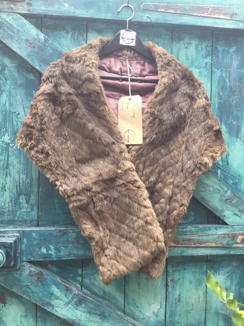 Womens Real Fur Stole Brown Unique Worn On British Film Inc Uk P0