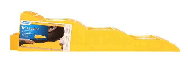Camco RV Tri-Leveler, Yellow, Raises Any Tire to a Level Position, 44573