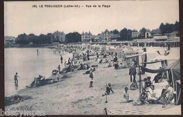 Cpa 44 Le Pouliguen. Vue De La Plage. N° 192. F.chapeau Edit.tres Animee .Tbe