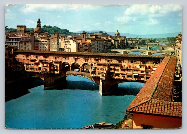 The Old Bridge FLORENCE Italy 4x6" Vintage Postcard 0102