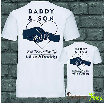 Daddy & Son BEST FRIENDS FOR LIFE Personalizzato T-shirt propri nomi, amore Carino