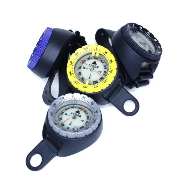 Kompass für Taucher inkl. Adaptor für Boltsnap oder Spiralkabel, inkl. Armband