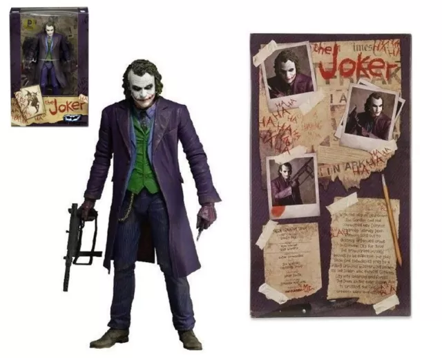 NECA DC Comics Batman Dark Knight Heath Ledger Joker 7" Action Figure Toy Boxed