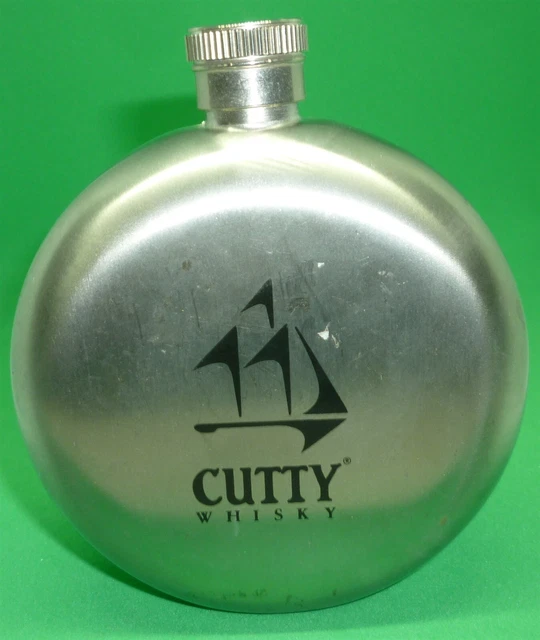 Cutty Sark Sailboat Whiskey 5 Oz Stainless Steel Round Flask