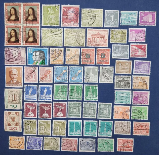 Lot336 Alte Briefmarken BRD + Berlin Un/Gestempelt Motive Überdruck Shipping 🌐