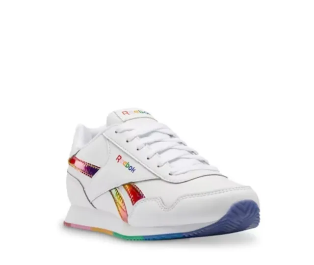 Reebok Unisex Rainbow White Royal Classic Jogger Sneaker Shoes 11