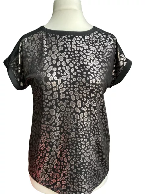 Ladies OASIS Black and Silver Sparkle Evening Top Size XS/S Stunning