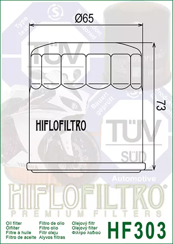 Hiflofiltro - Oil Filter Hf303 #43-Hf3-03 2