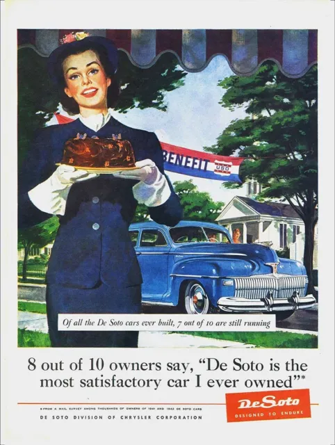 (12) Desoto Chrysler Corp Uso Benefit 16" Heavy Duty Usa Metal Advertising Sign
