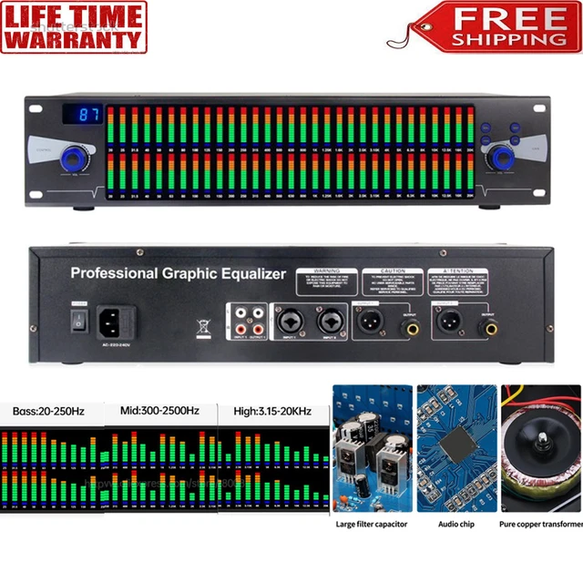 GRAPHIC EQUALIZER DIGITAL Equalizer Dual 31Band Spectrum Display for