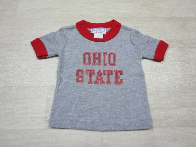 VTG 1980's Ohio State Buckeyes Ringer SINGLE STITCH T SHIRT SIZE (18 Mo) Toddler