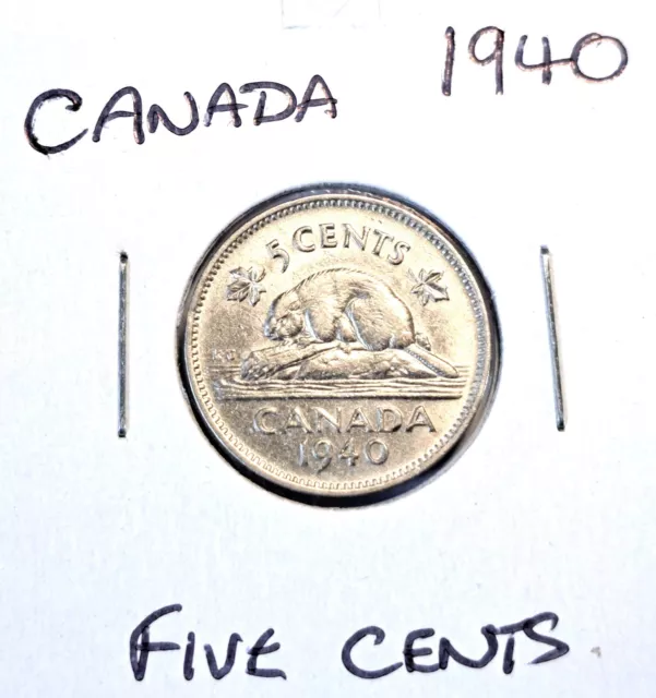 @@@ Date Filler  1940 Bank Of Canada Beaver Five Cents  ,,@@@