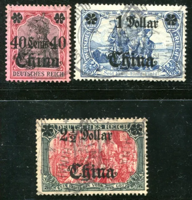 DEUTSCHE KOLONIEN CHINA 1906 43,45,47 gestempelt 215€(K9191