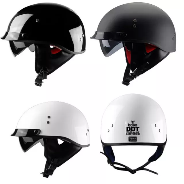 DOT Motorcycle Helmets Half Open Face Helmet Scooter Helmet Drop Down Sun Visor