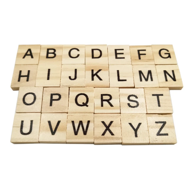 26pcs/set Complete Alphabet Classroom For Crafts Baby Toy DIY Wooden Letter Tile