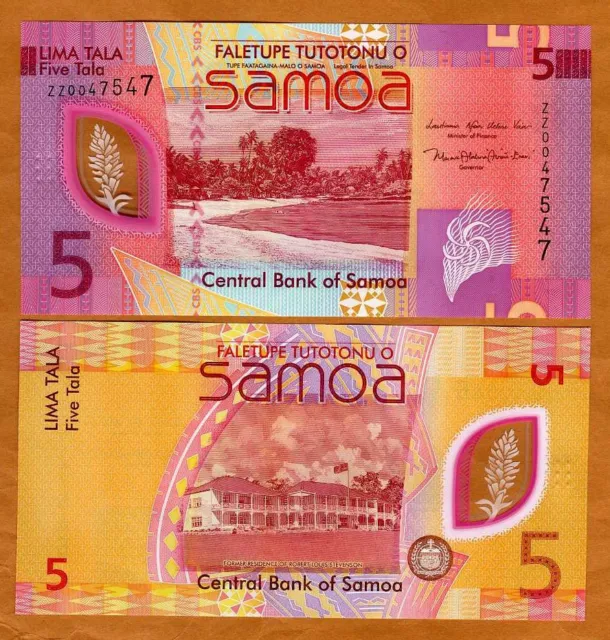 Western Samoa, 5 Tala, ND (2023), P-New, Polymer, ZZ-Prefix UNC   REPLACEMENT