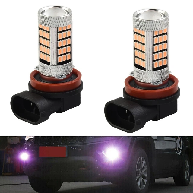 2 Universale Rosa  Viola H11/H8 LED Auto Nebbia Guida Luci DRL Di Lampadine 12V