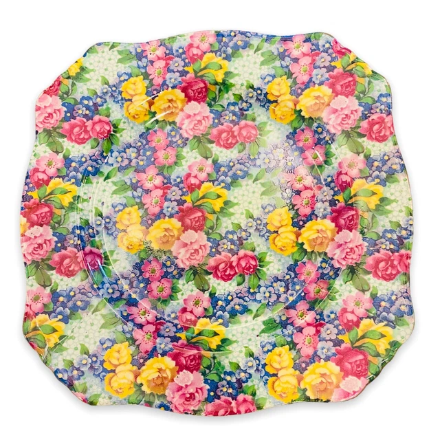 Royal Winton Chintz Ascot Plate Rose & Violet Floral Pattern "Julia"  7.75 in E