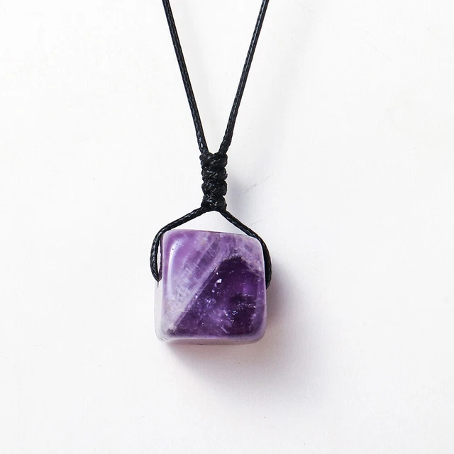 Natural Quartz Chakra Crystal Healing Point Cut Gemstone Pendant Reiki Necklace