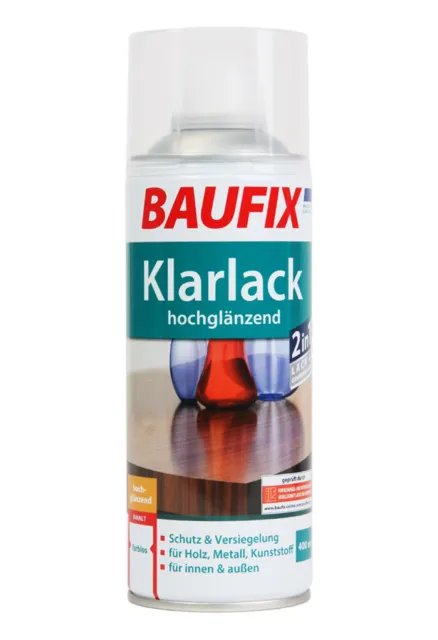 Baufix Lack-Spray Klar-Lack 400ml Sprüh-dose Pulvérisation - Can Sprüh-lack